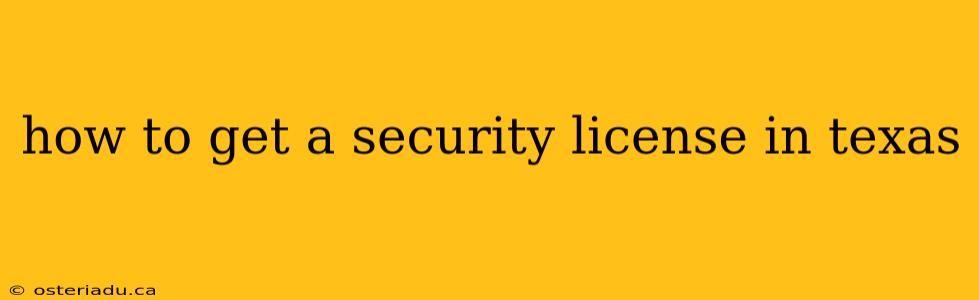 how to get a security license in texas