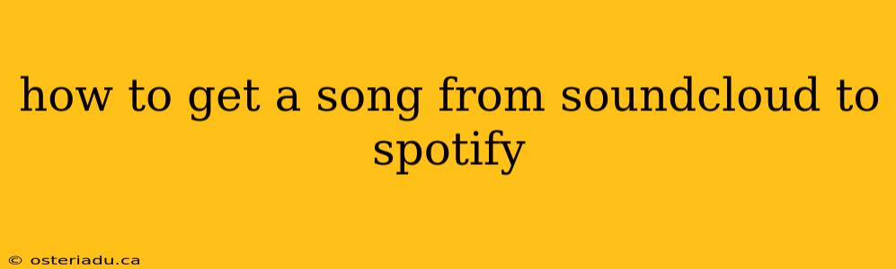 how to get a song from soundcloud to spotify