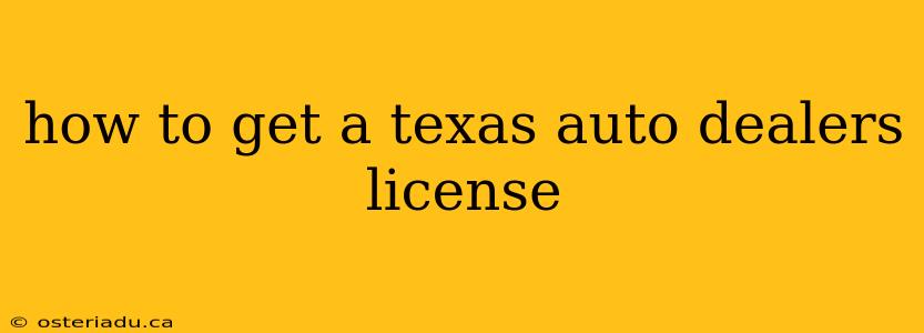 how to get a texas auto dealers license