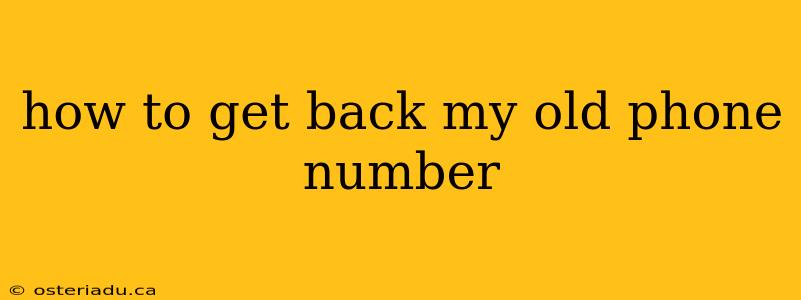 how to get back my old phone number