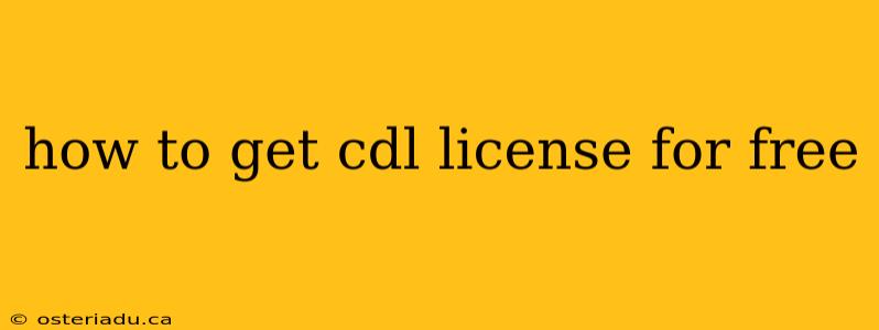 how to get cdl license for free