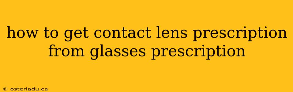 how to get contact lens prescription from glasses prescription