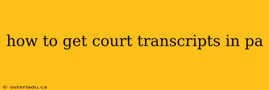 how to get court transcripts in pa