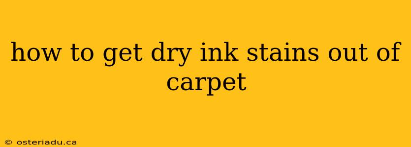 how to get dry ink stains out of carpet