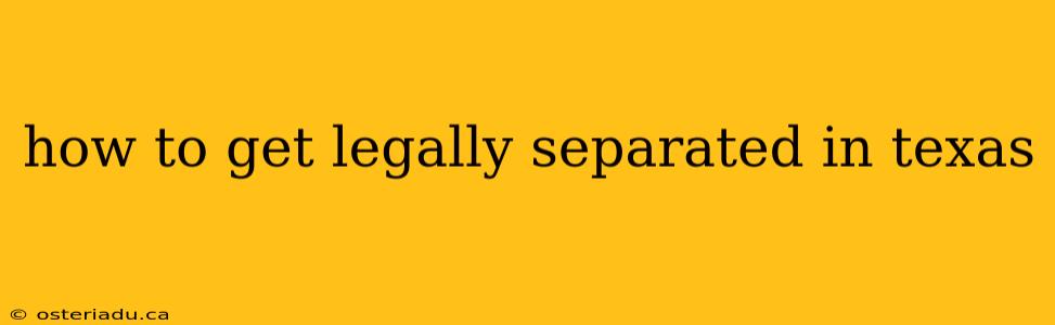 how to get legally separated in texas