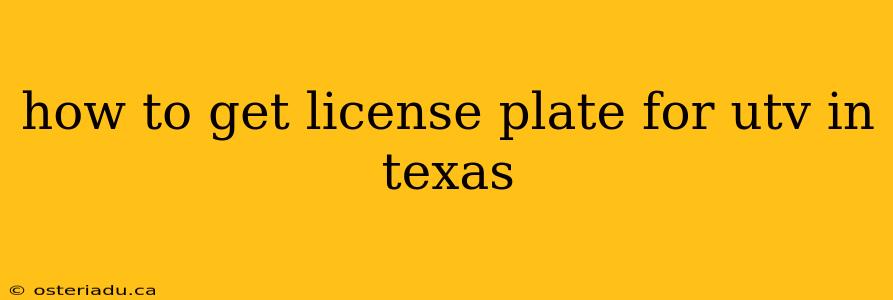 how to get license plate for utv in texas