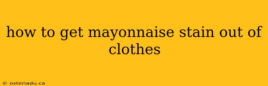 how to get mayonnaise stain out of clothes