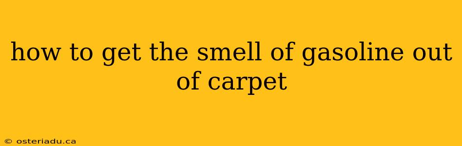 how to get the smell of gasoline out of carpet