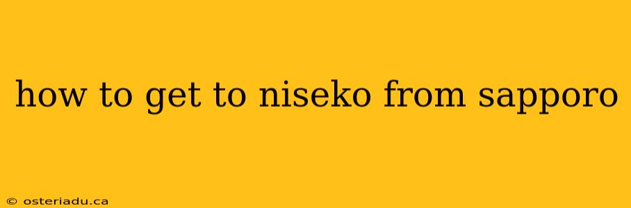 how to get to niseko from sapporo