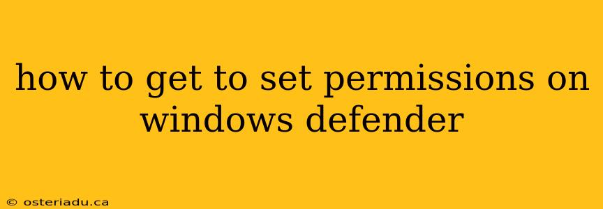 how to get to set permissions on windows defender