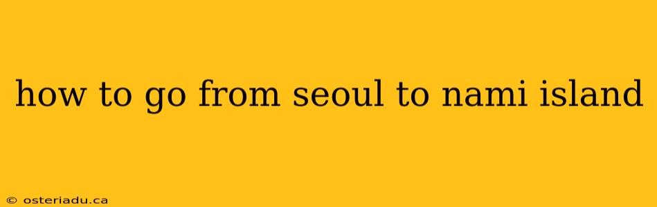 how to go from seoul to nami island