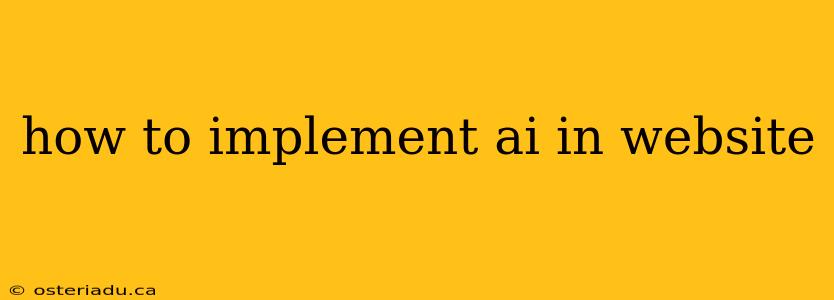 how to implement ai in website