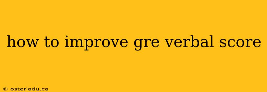 how to improve gre verbal score