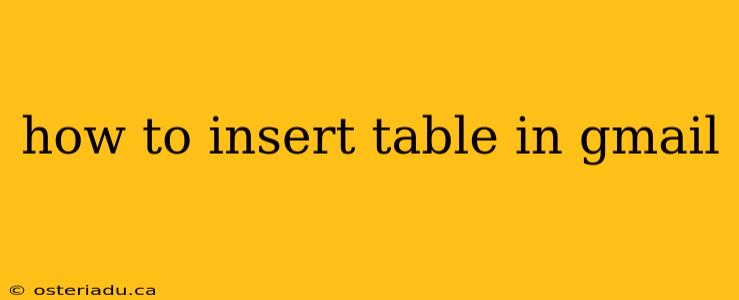 how to insert table in gmail