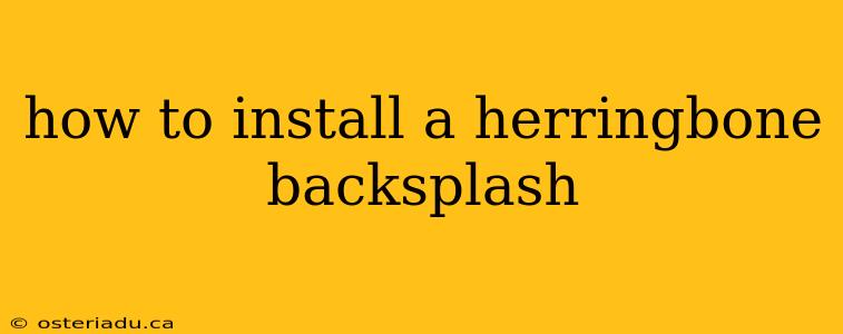 how to install a herringbone backsplash