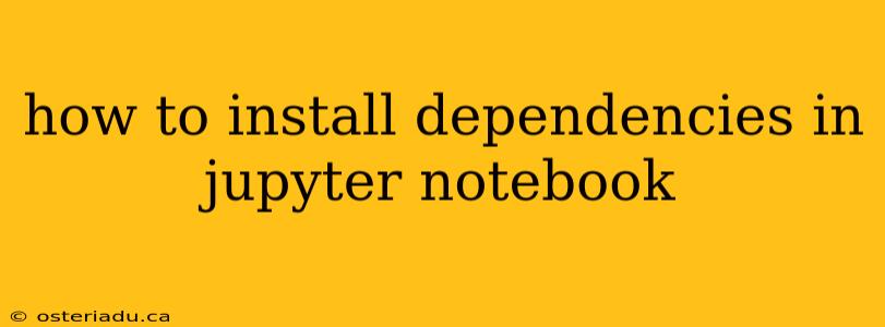 how to install dependencies in jupyter notebook