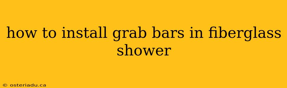 how to install grab bars in fiberglass shower