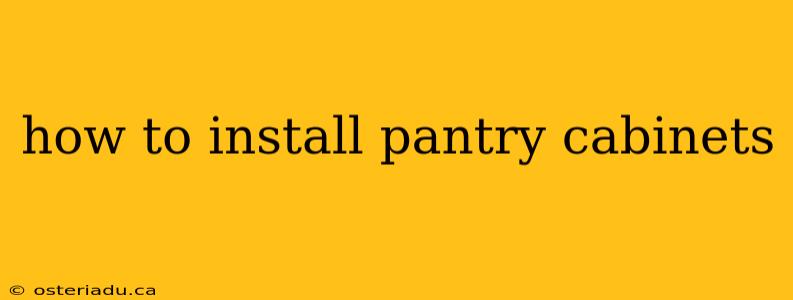 how to install pantry cabinets