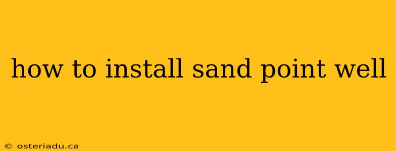 how to install sand point well