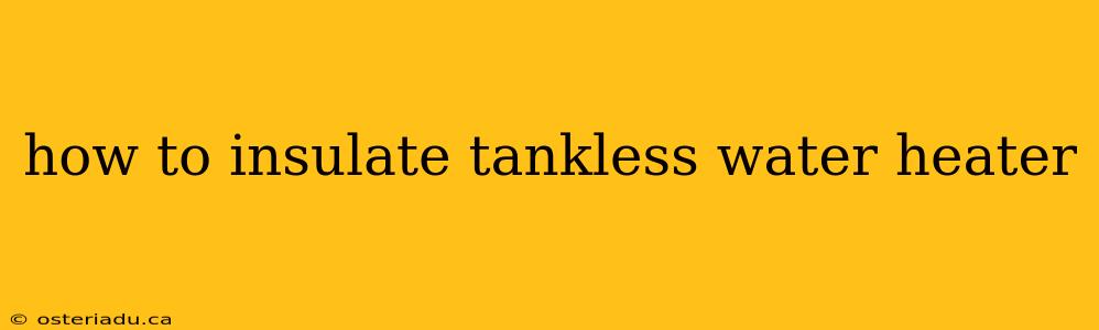 how to insulate tankless water heater