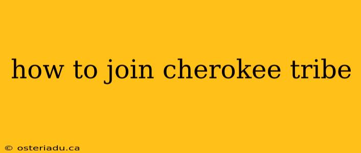 how to join cherokee tribe