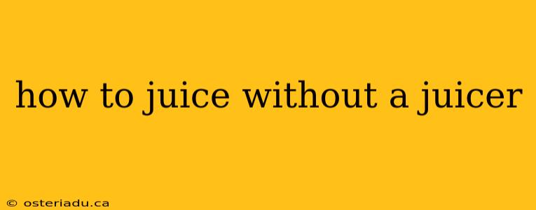 how to juice without a juicer