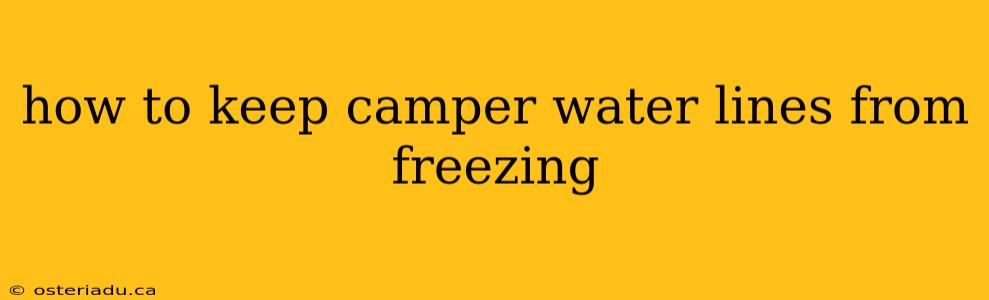 how to keep camper water lines from freezing