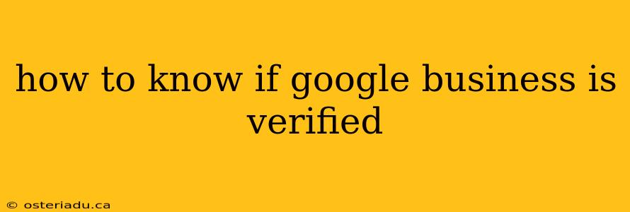 how to know if google business is verified