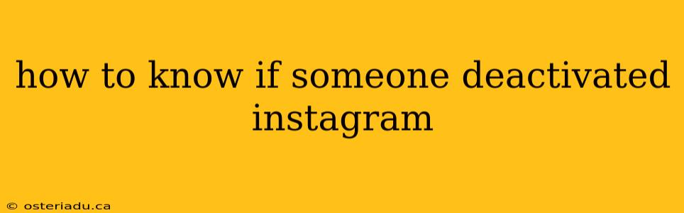 how to know if someone deactivated instagram