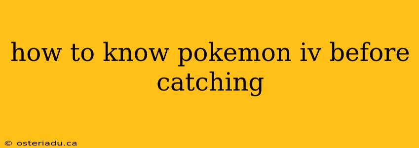 how to know pokemon iv before catching