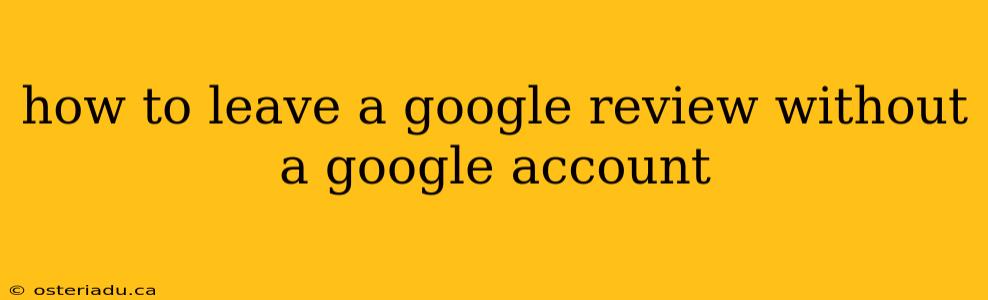 how to leave a google review without a google account