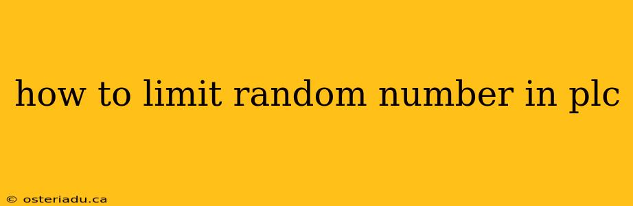 how to limit random number in plc