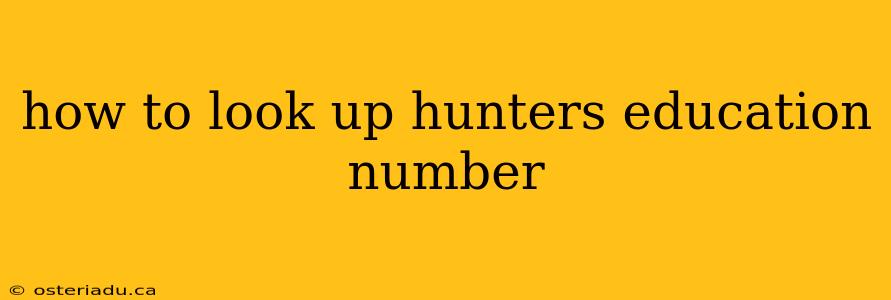 how to look up hunters education number