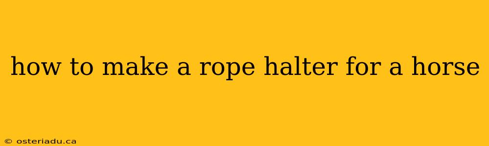 how to make a rope halter for a horse