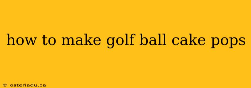 how to make golf ball cake pops