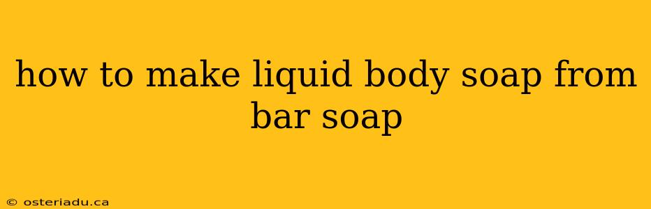 how to make liquid body soap from bar soap