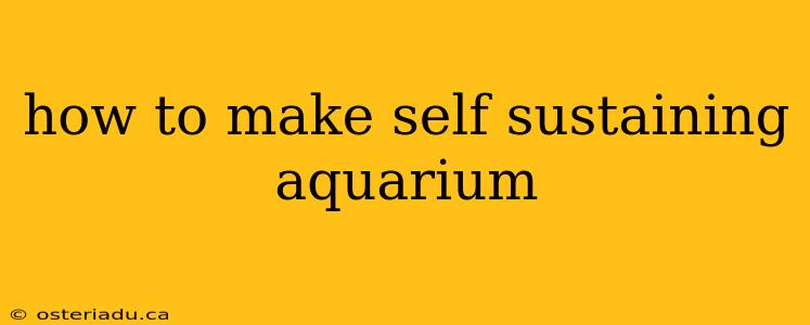 how to make self sustaining aquarium