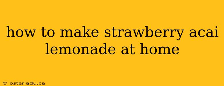 how to make strawberry acai lemonade at home