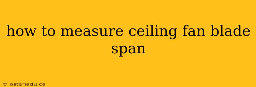 how to measure ceiling fan blade span