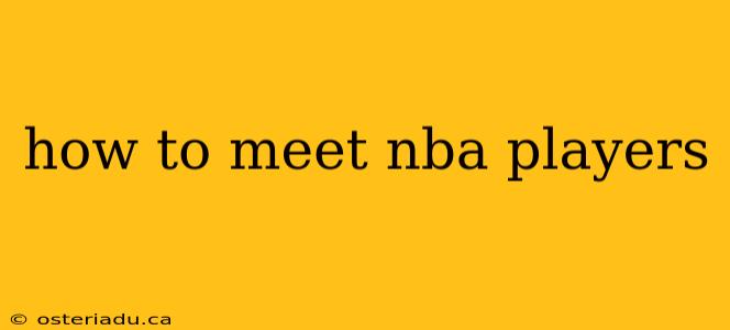 how to meet nba players