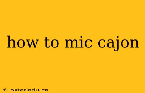 how to mic cajon