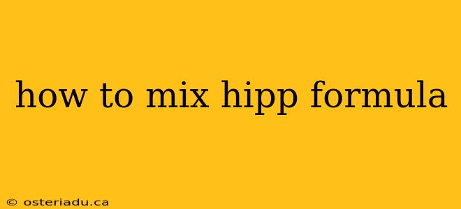 how to mix hipp formula