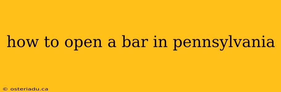 how to open a bar in pennsylvania