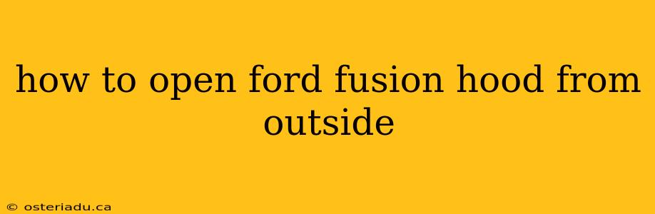 how to open ford fusion hood from outside