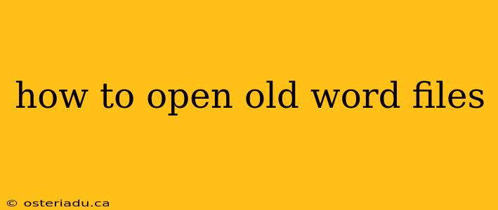 how to open old word files