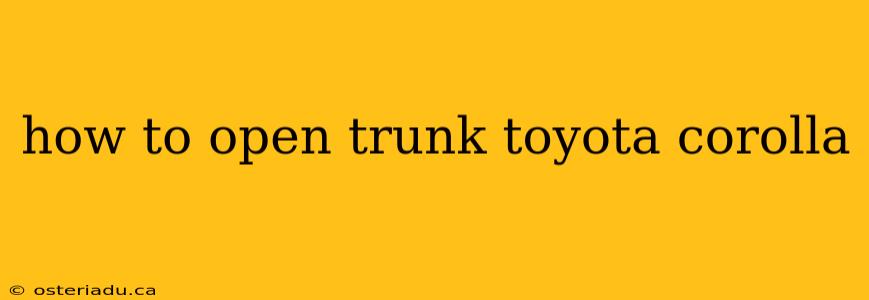 how to open trunk toyota corolla