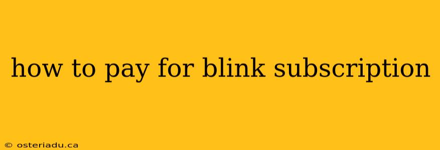 how to pay for blink subscription