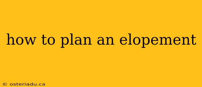 how to plan an elopement