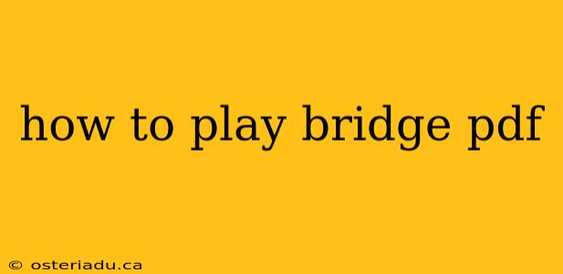 how to play bridge pdf