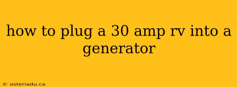 how to plug a 30 amp rv into a generator